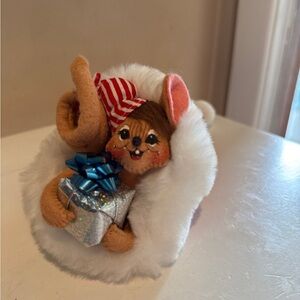 Annalee Red and White Santa Hat Ornament